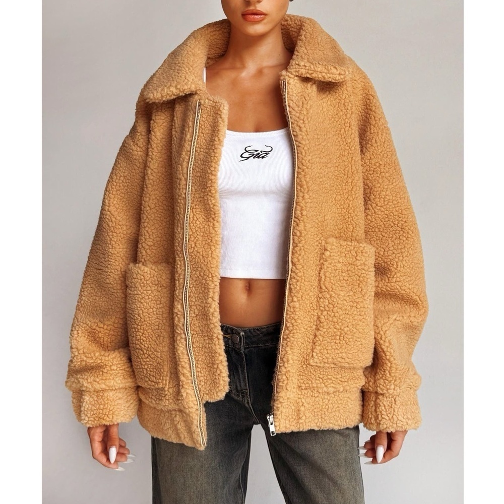 I.AM.GIA Pixie Coat Teddy Jacket Caramel Tan Faux Fur Sherpa Size Small